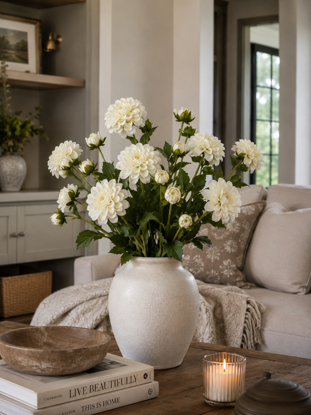 White Dahlia – Artificial Real Touch