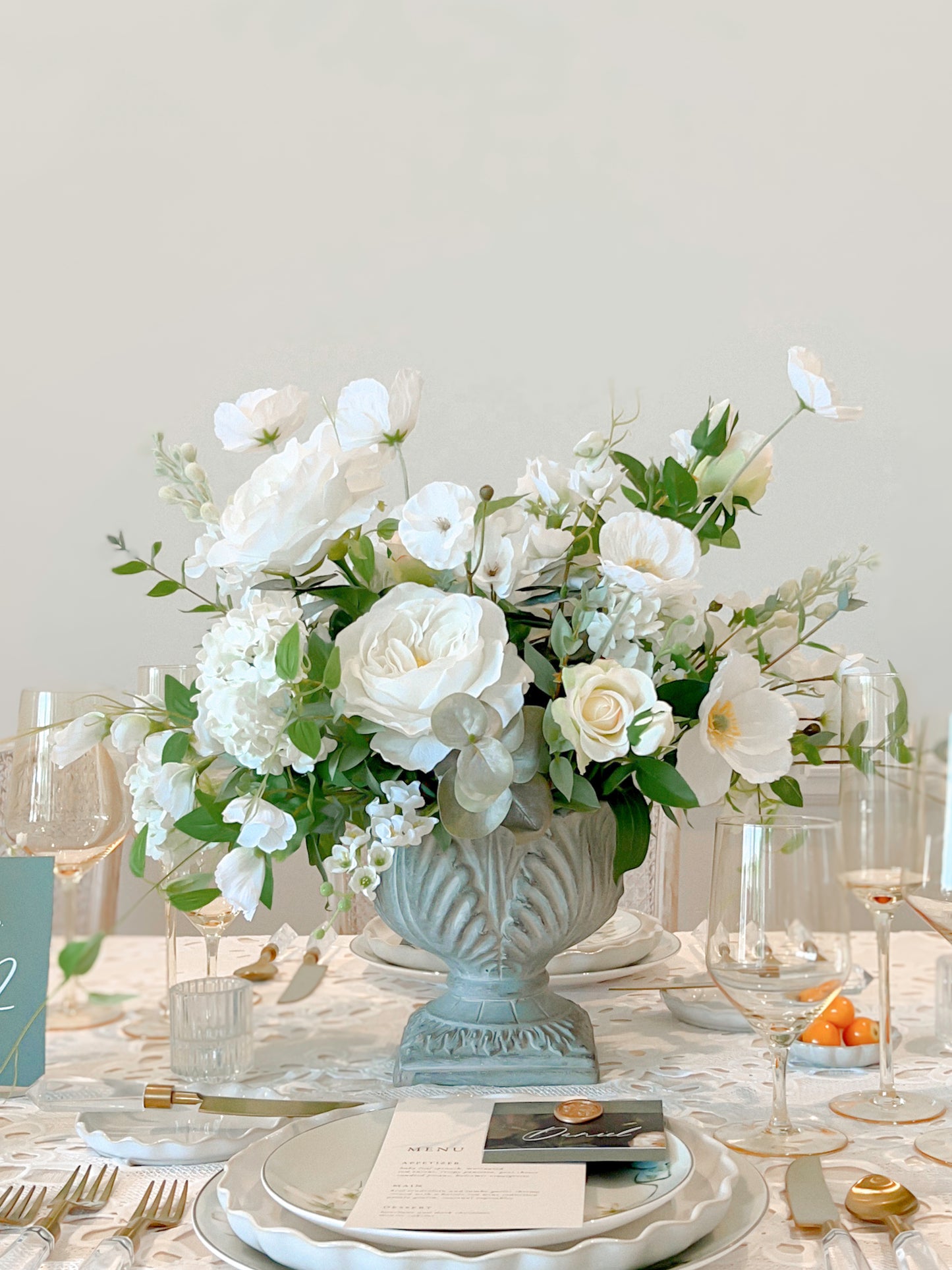 Vanilla Cream Spray Roses -Artificial Real Touch