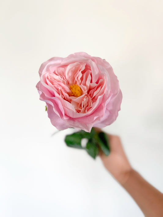 Mayras Bridal Pink Rose with Bud -Artificial Real Touch