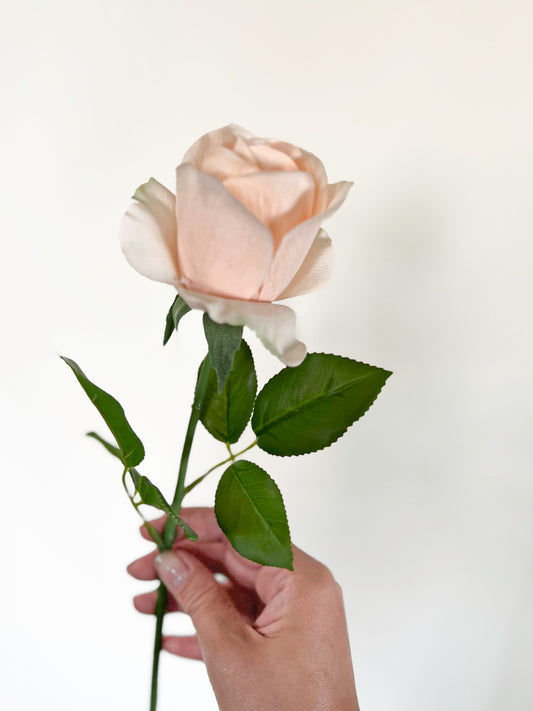 Peach Tiffany Rose -Artificial Real Touch Flower