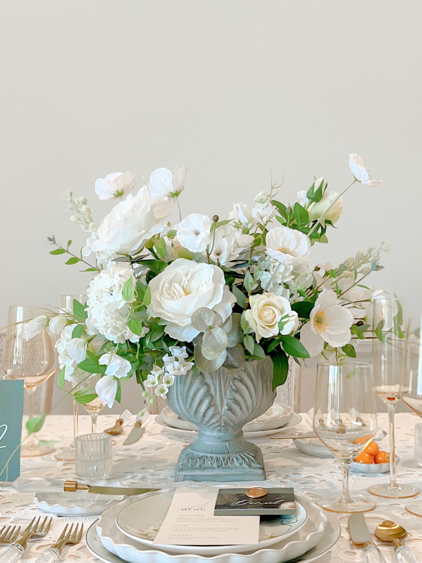 White Shirley Poppy-Artificial Real Touch Flower