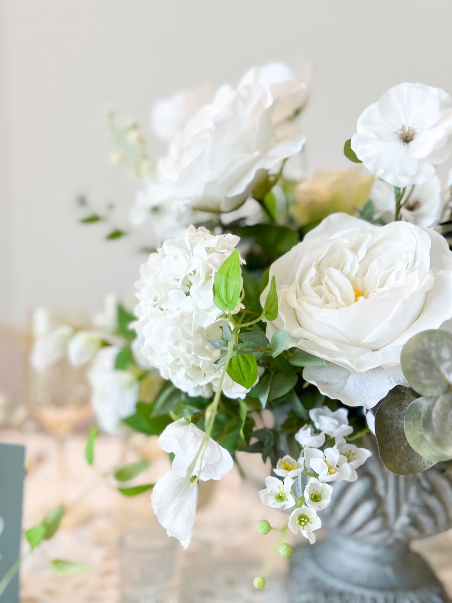 White Wild Geranium -Artificial Silk Flower