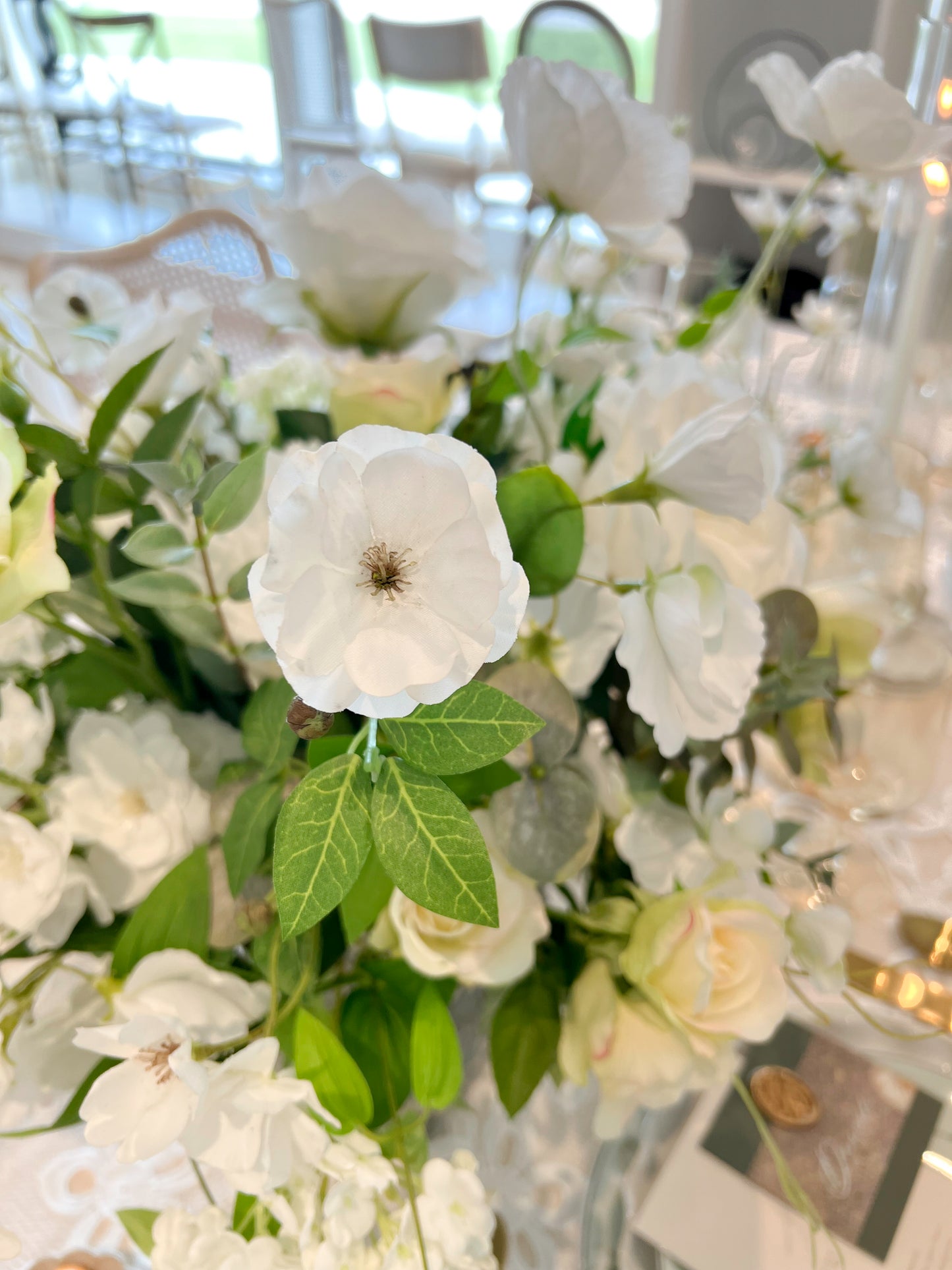 White Wild Geranium -Artificial Silk Flower