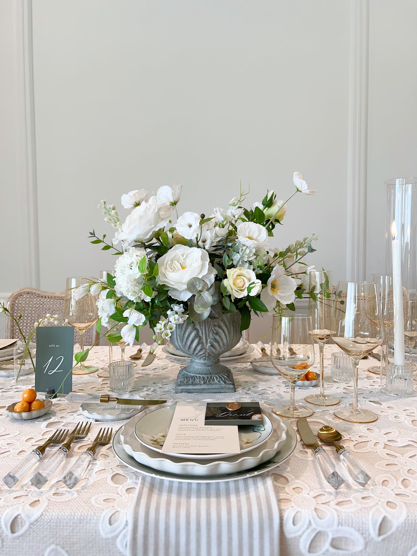 White Wild Geranium -Artificial Silk Flower