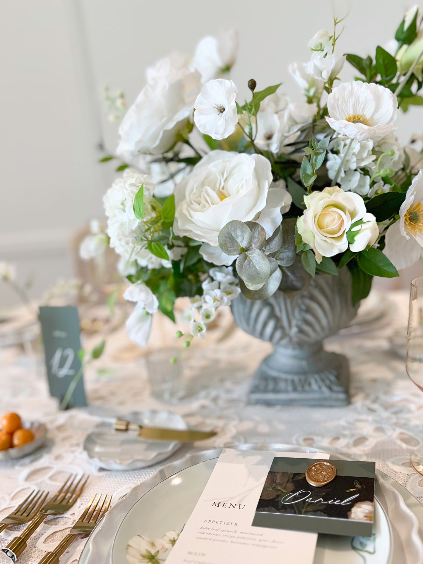 White Wild Geranium -Artificial Silk Flower