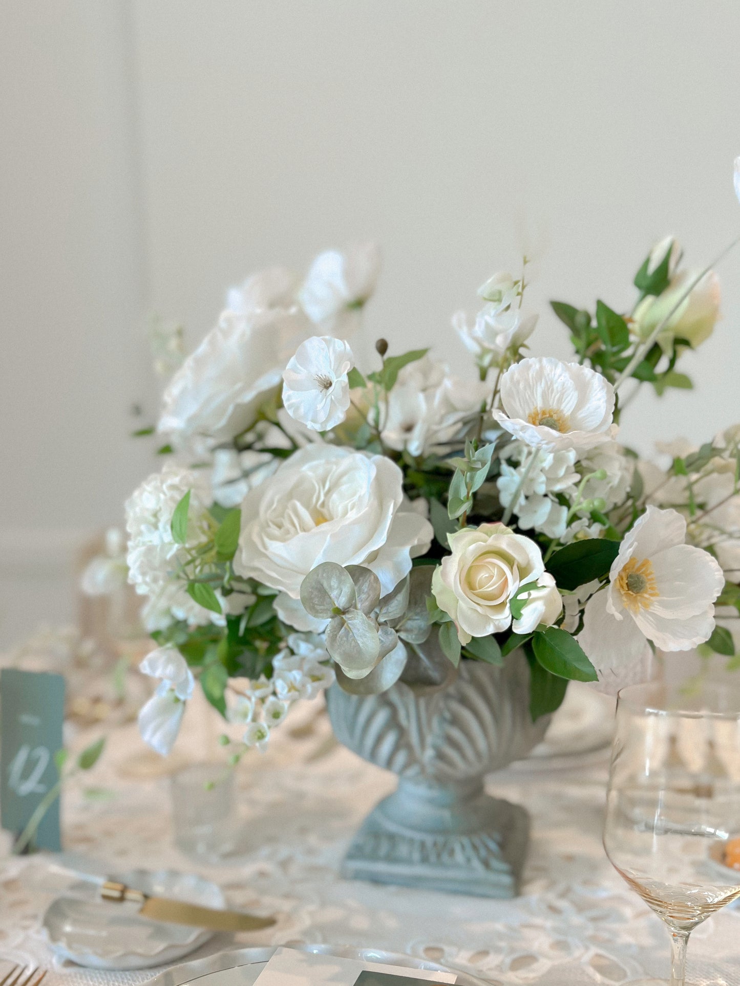 White Wild Geranium -Artificial Silk Flower