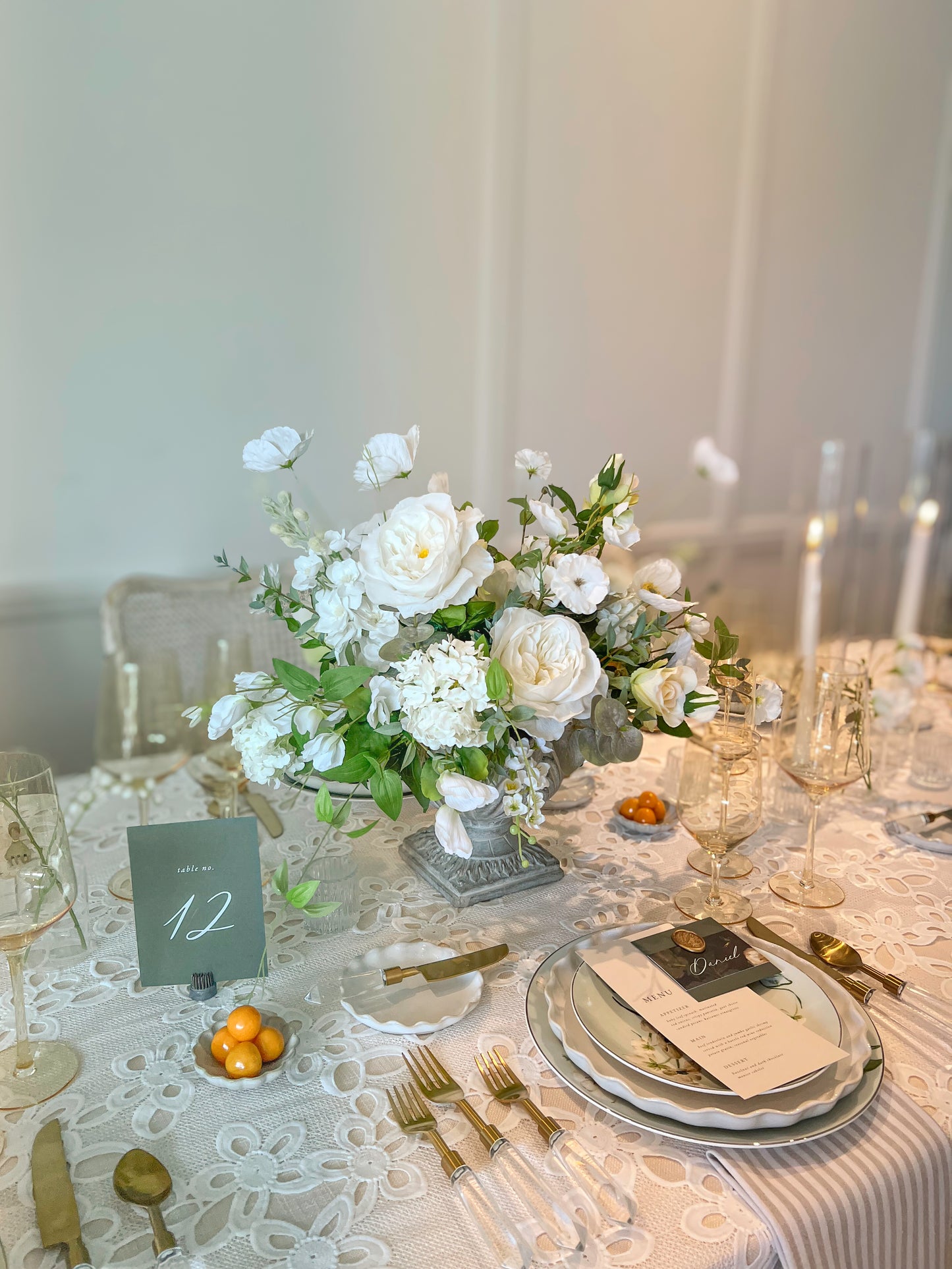White Delphinium -Artificial Real Touch