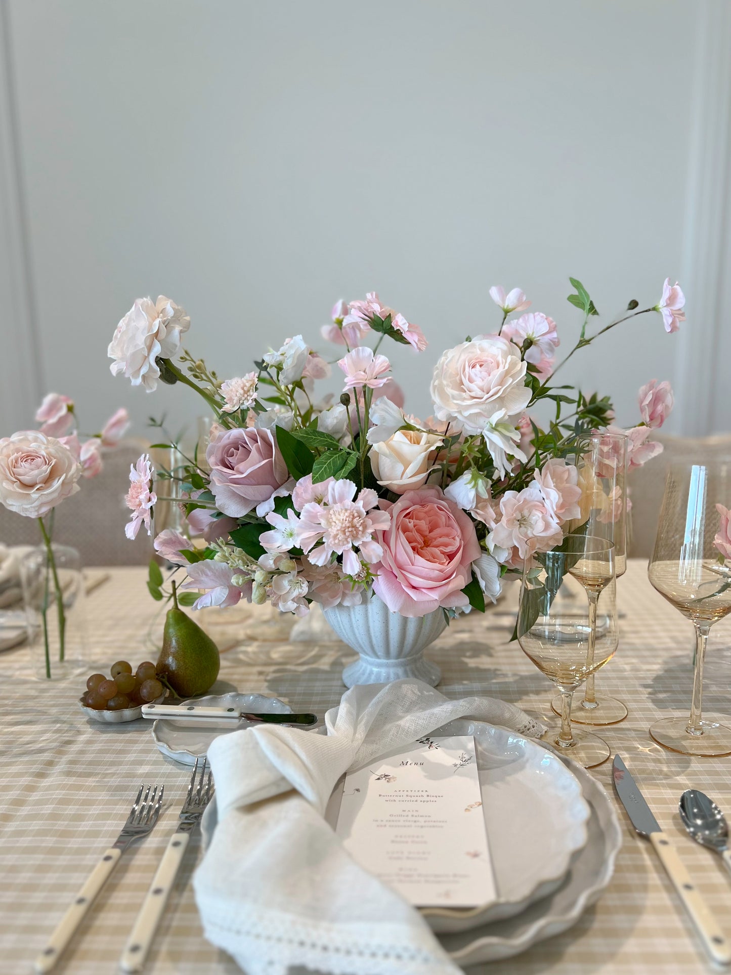 Blush Italian Cloony Ranunculus -Artificial Real Touch