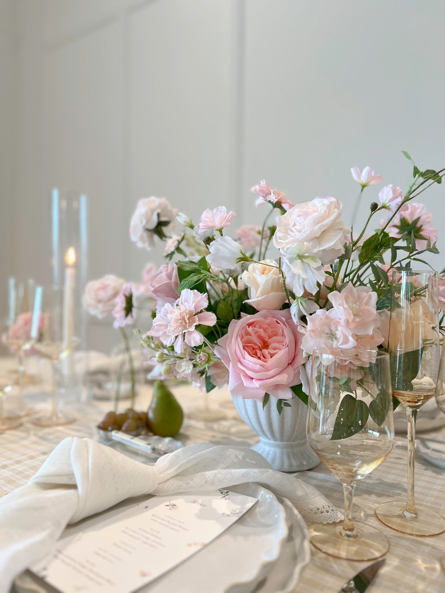 Mayras Bridal Pink Rose with Bud -Artificial Real Touch
