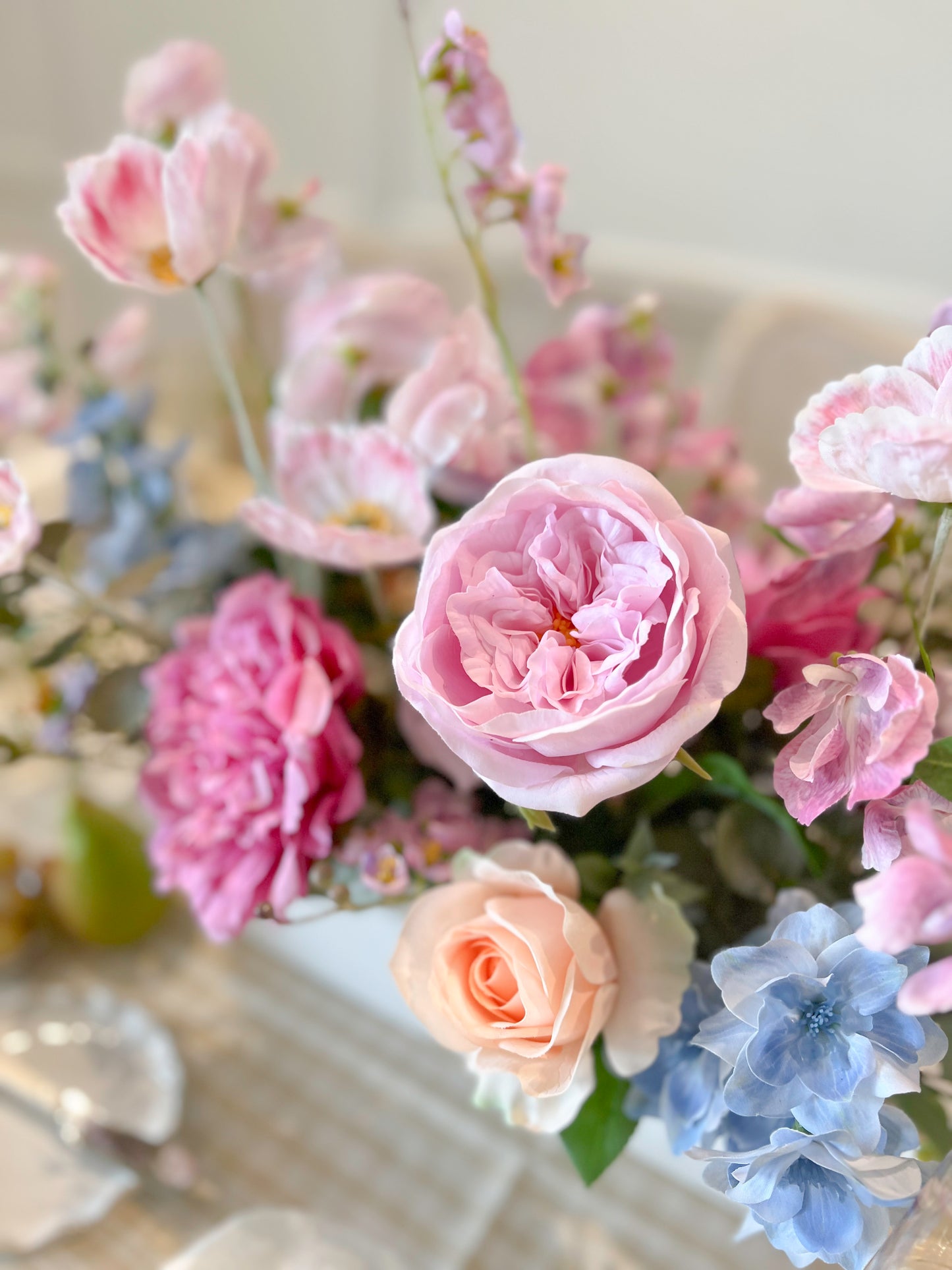 Peach Tiffany Rose -Artificial Real Touch Flower