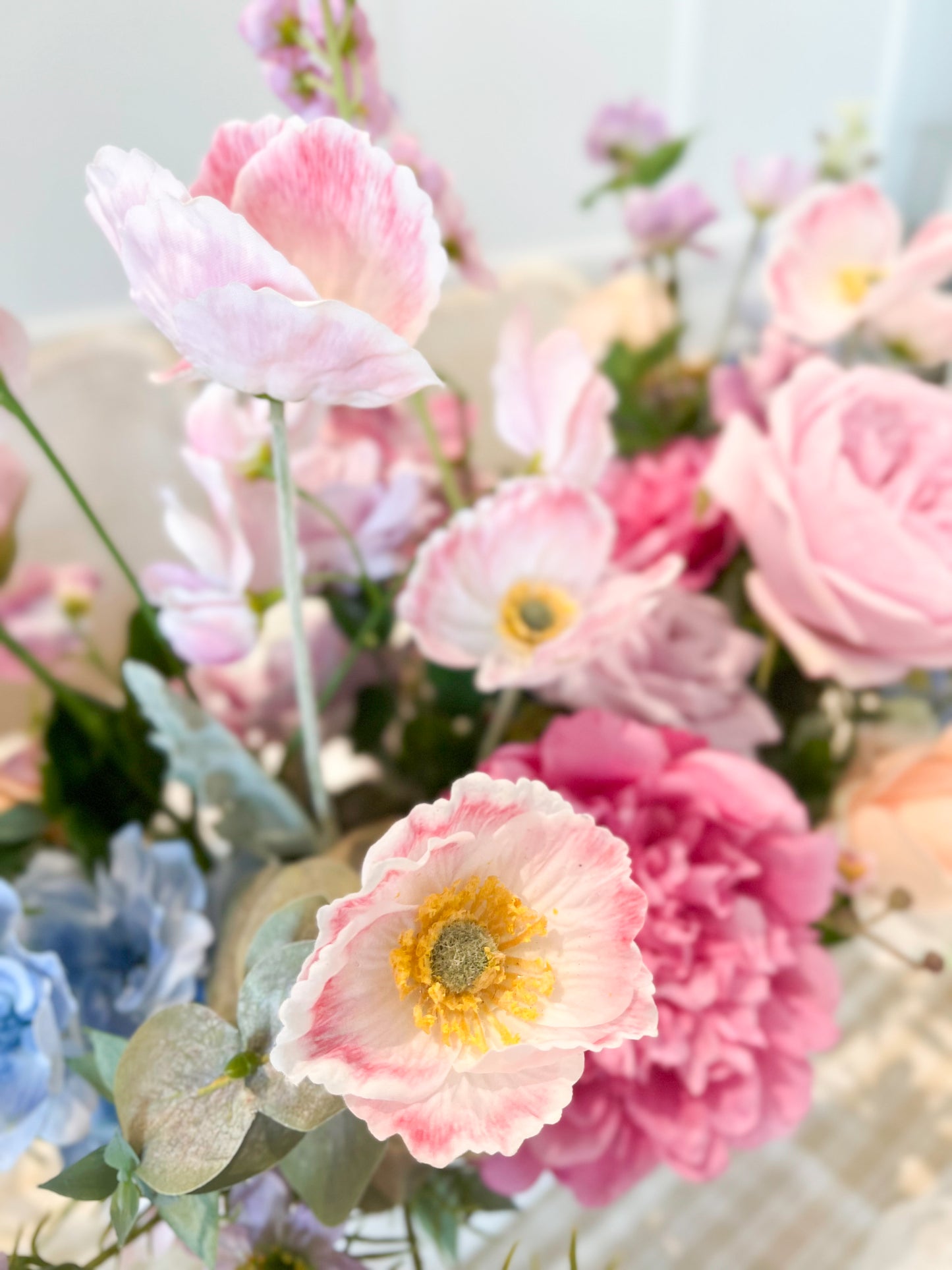 Pink Shirley Poppy-Artificial Real Touch Flower