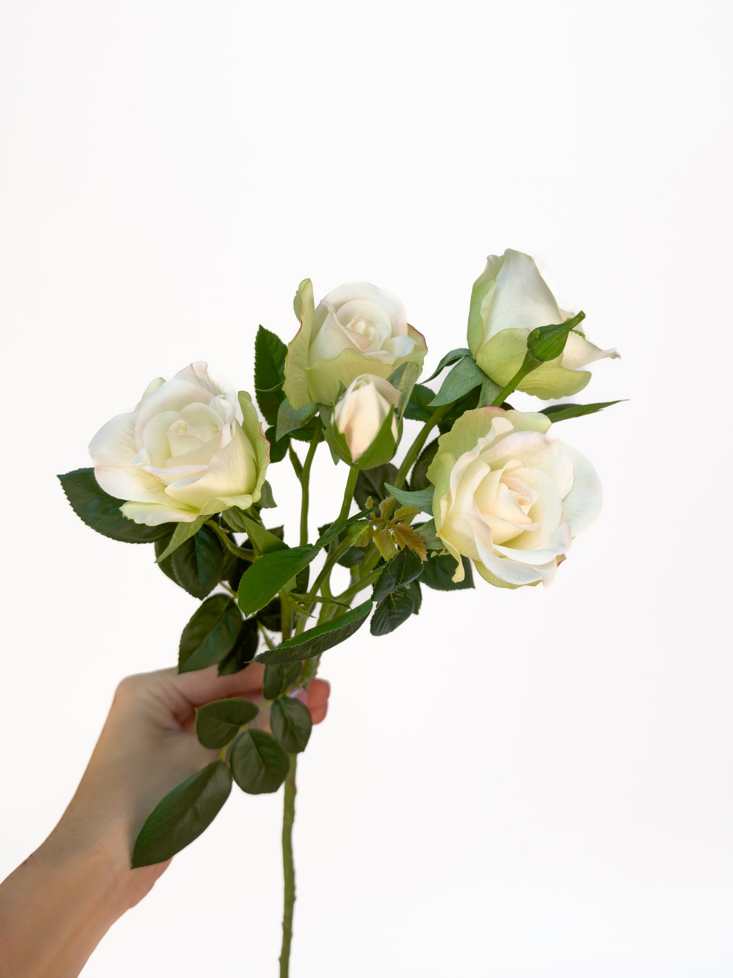 Vanilla Cream Spray Roses -Artificial Real Touch