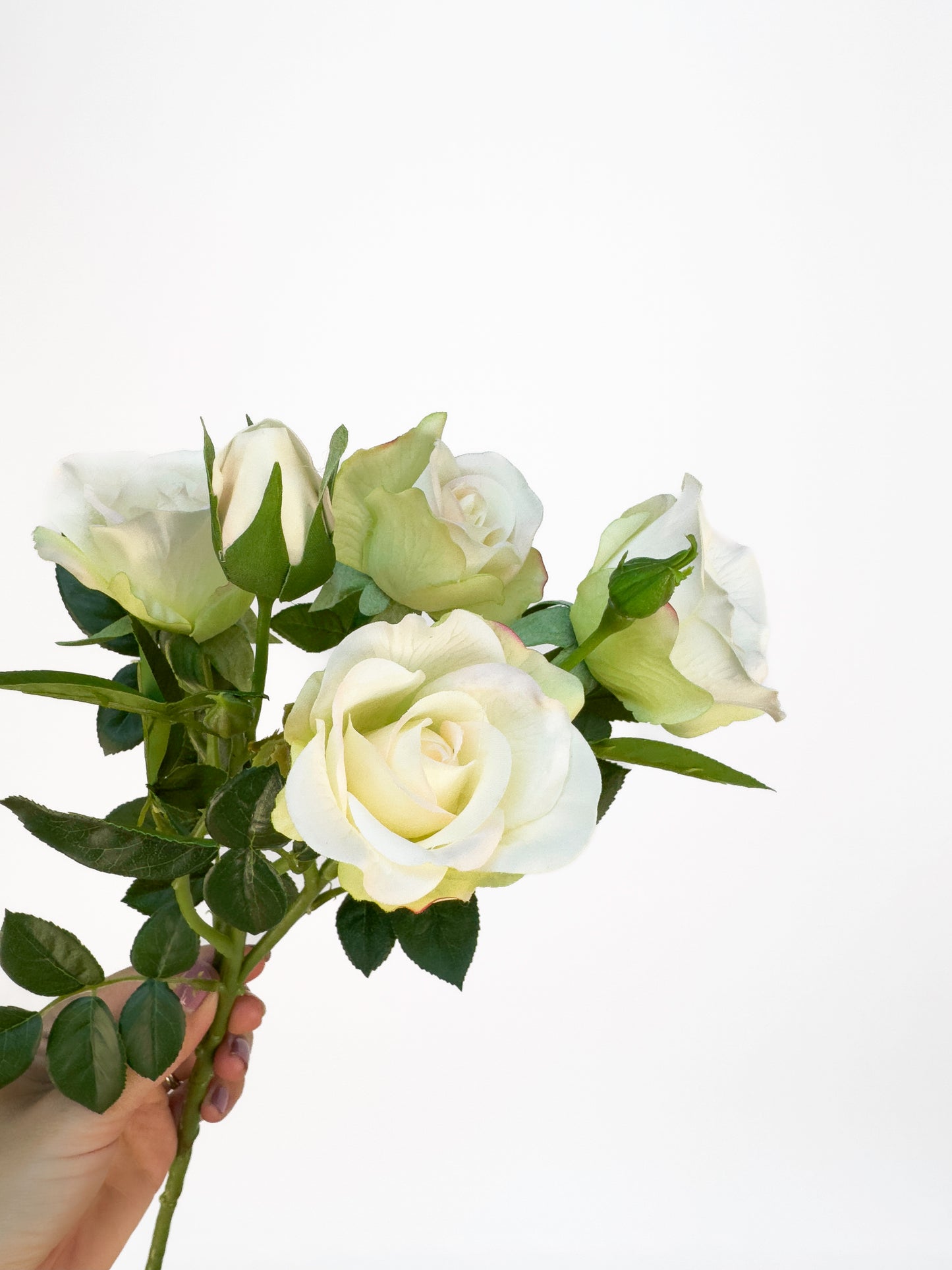 Vanilla Cream Spray Roses -Artificial Real Touch