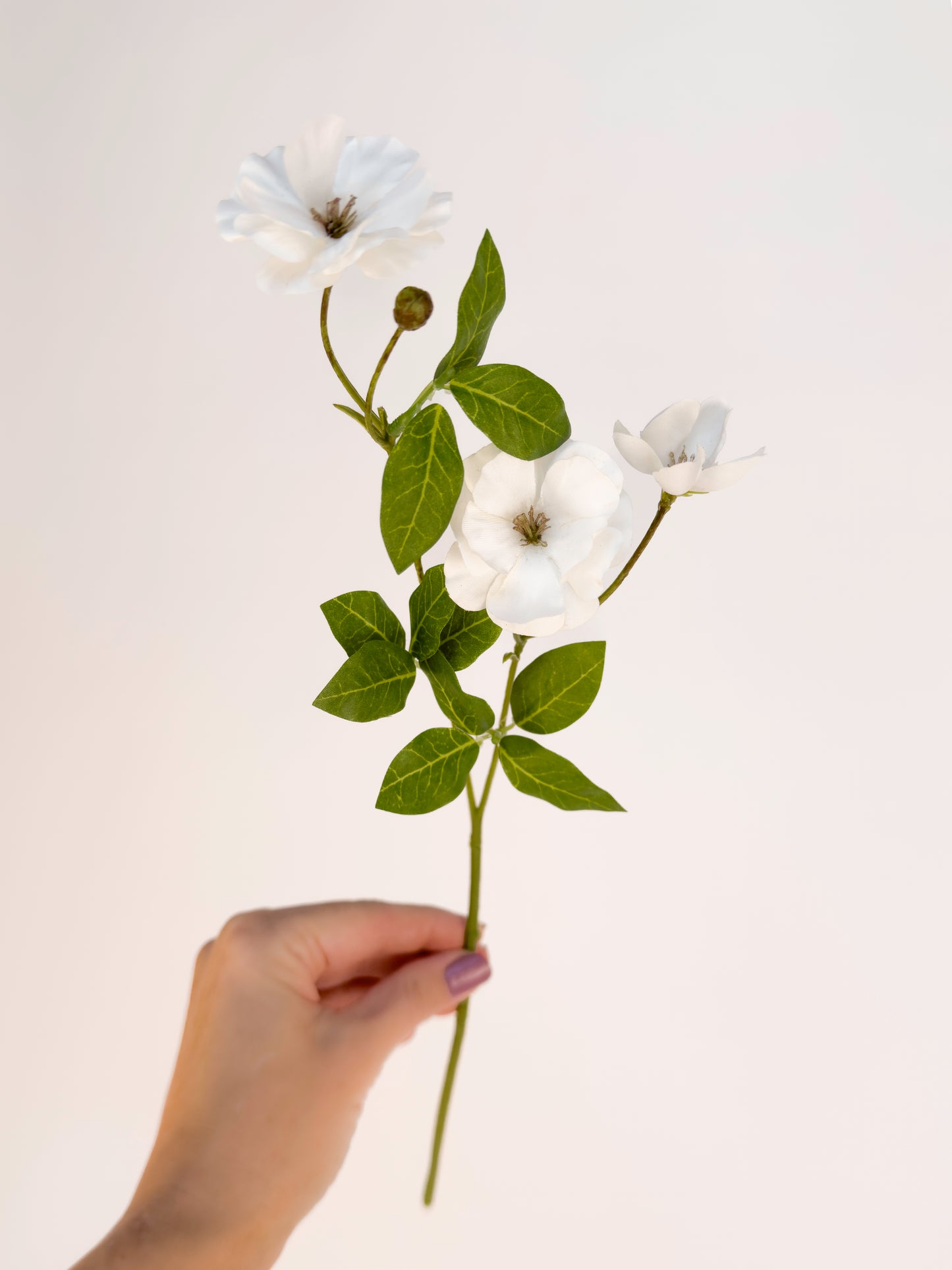 White Wild Geranium -Artificial Silk Flower