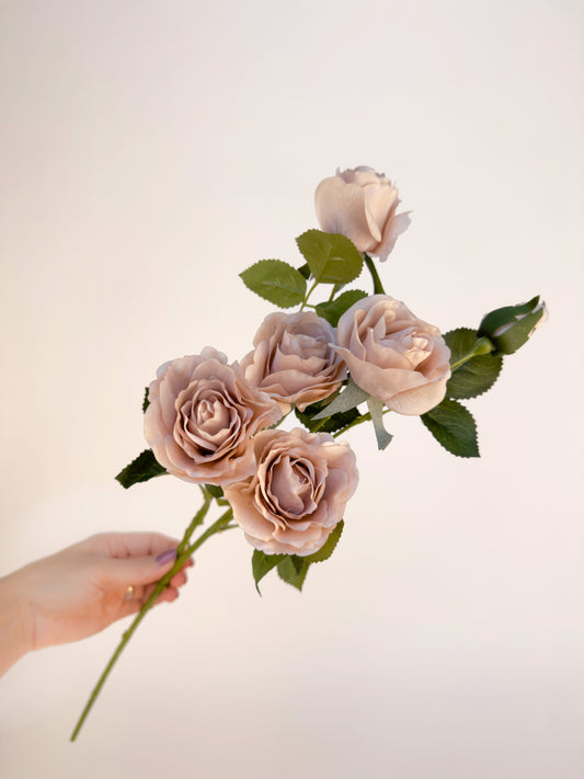 Cappuccino Spray Rose -Artificial Real Touch